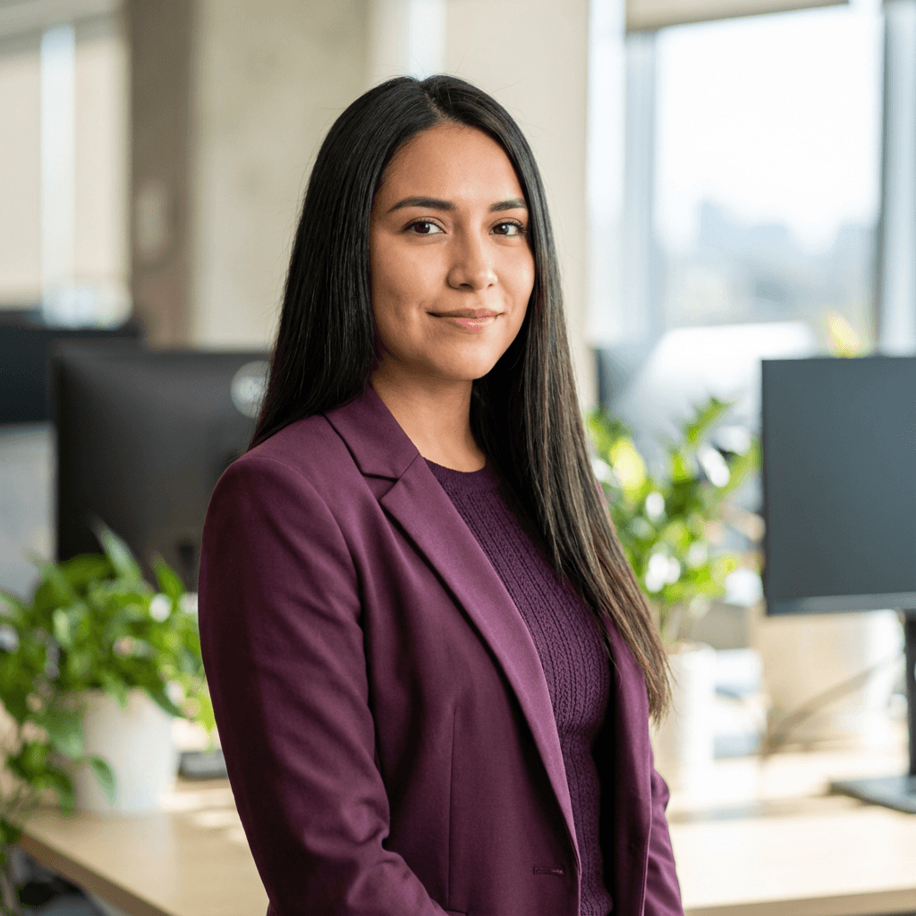 Female facility lead in her mid 30s, Hispanic, confident capable demeanor